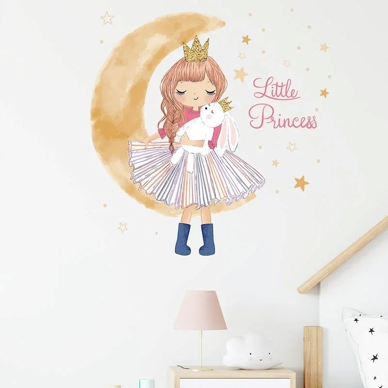 Décoration Murale - PrincesseSticker™ - Lune Beige - Bébélinours