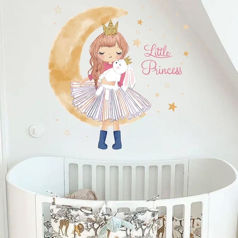 Décoration Murale - PrincesseSticker™ - Lune Beige - Bébélinours