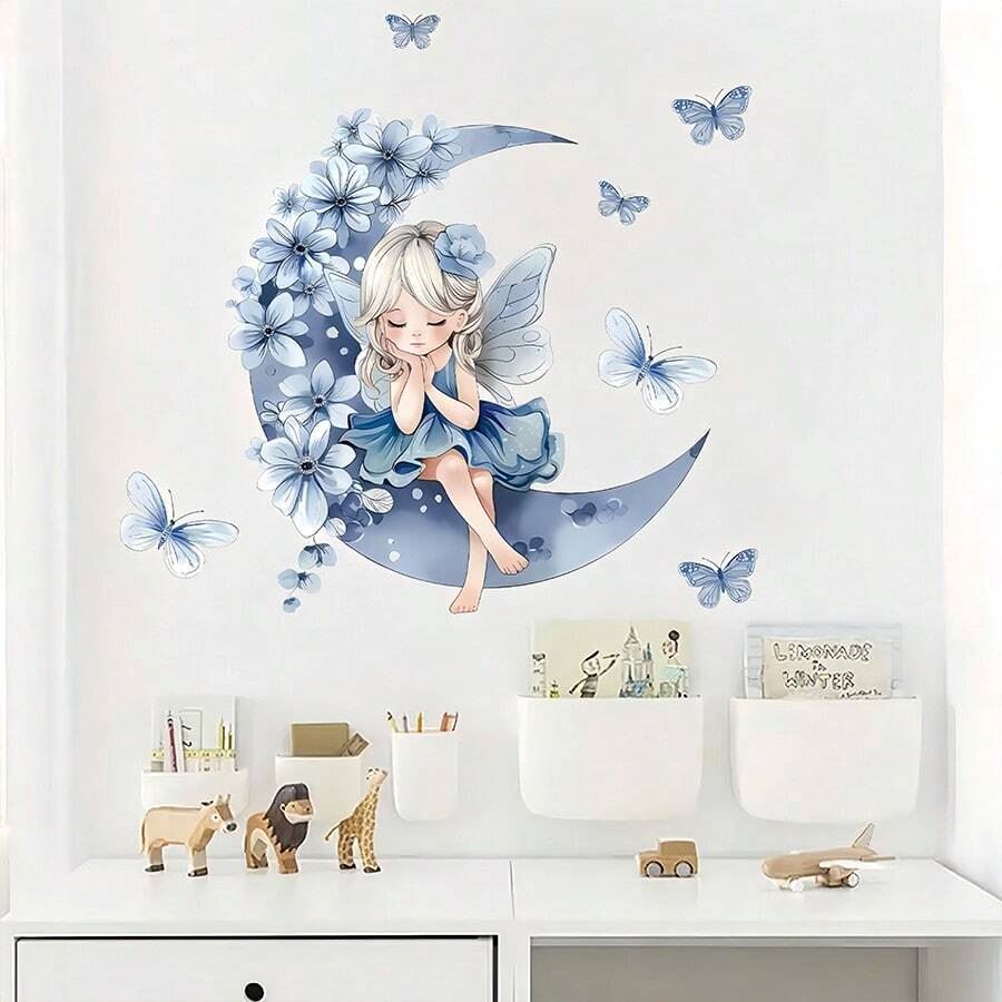 Décoration Murale - PrincesseSticker™ - Lune Bleue - Bébélinours