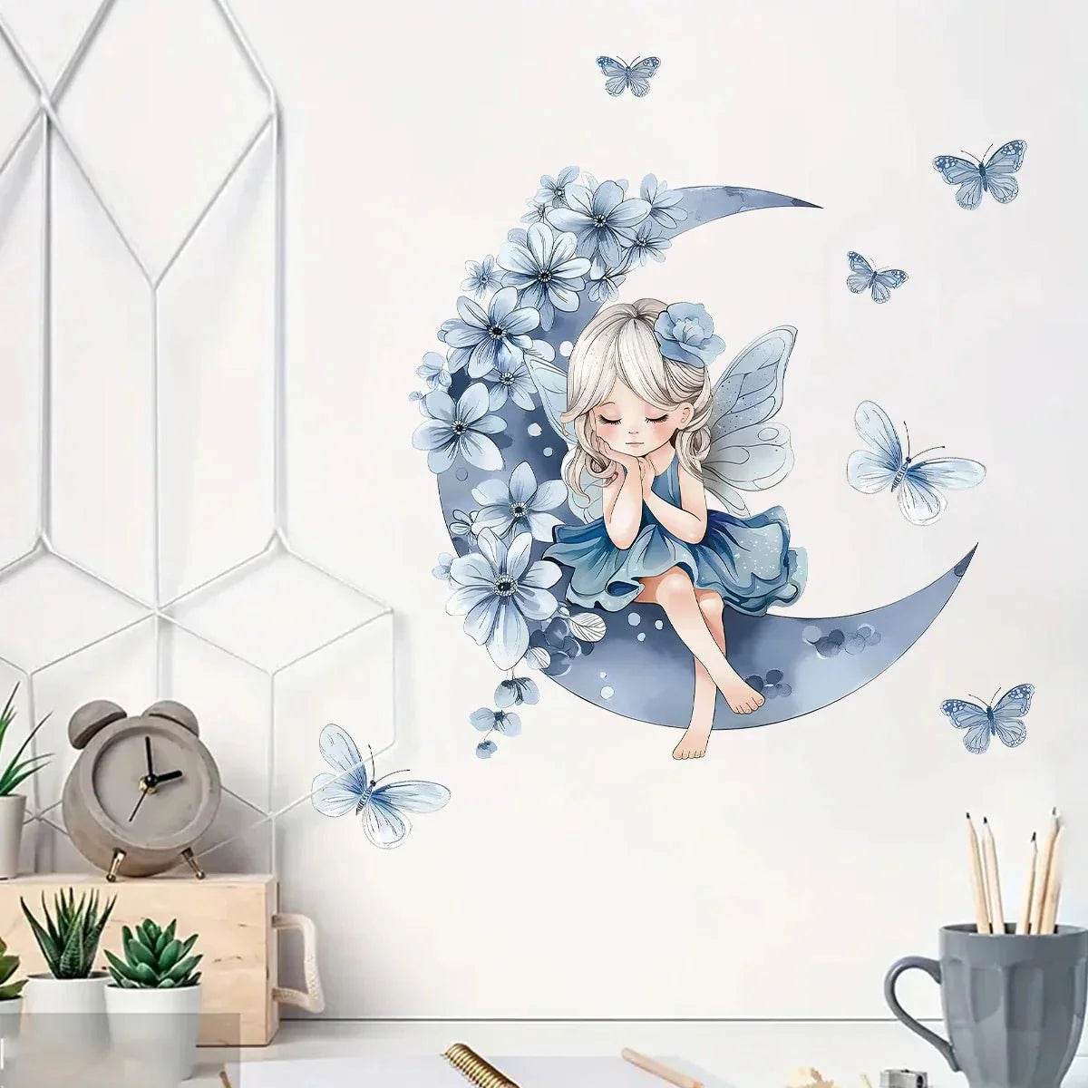 Décoration Murale - PrincesseSticker™ - Lune Bleue - Bébélinours