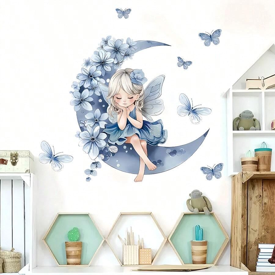 Décoration Murale - PrincesseSticker™ - Lune Bleue - Bébélinours