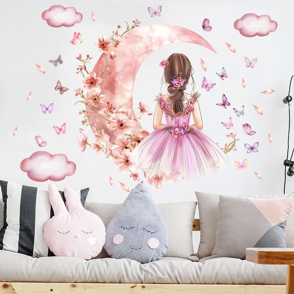 Décoration Murale - PrincesseSticker™ - Lune Rose - Bébélinours